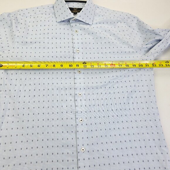 Versace 19-69 Abbigliamento Sportivo Modern Fit Sz Medium Mens Blue White Check - Picture 3 of 11